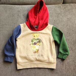 Polo by Ralph Lauren Kids Colorblock Bear Hoodie 3T Toodler